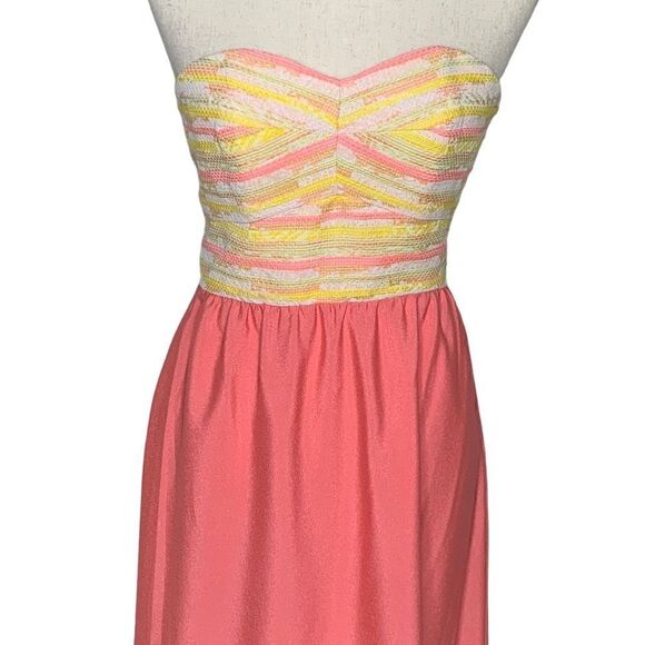 Anthropologie Hutch Coral Strapless Maxi Dress| Size 4 - Picture 2 of 11